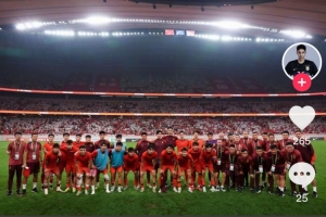 于金永社媒慶祝U22國足出線：加油兄弟們，越來越好！