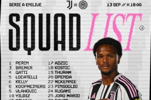 尤文國(guó)家德比大名單：弗拉霍維奇、戴維、奧蓬達(dá)、伊爾迪茲在列