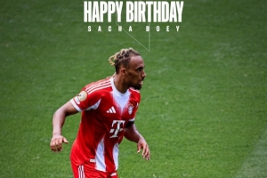 今天是博伊25歲生日，拜仁社媒送上祝福：生日快樂??????