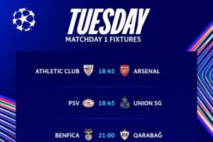 新賽季歐冠來了??槍手早場戰(zhàn)畢巴 皇馬迎馬賽 熱刺尤文多特出戰(zhàn)