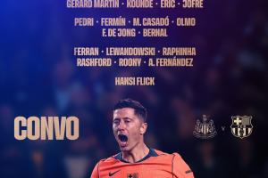 巴薩歐冠首輪名單：萊萬領(lǐng)銜，拉什福德在列，亞馬爾缺席！