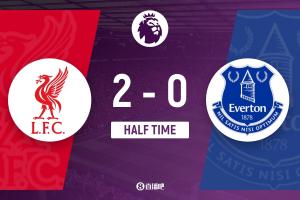 半場-利物浦暫2-0埃弗頓 赫拉芬貝赫傳射?；倏似崎T