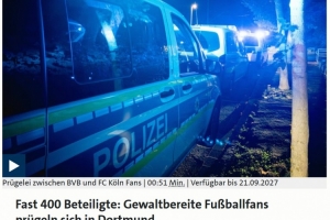 400人打群架！沙爾克球迷拉?；疖嚕c多特和科隆球迷在林間斗毆