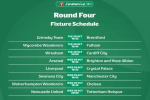 聯(lián)賽杯第4輪：阿森納vs布萊頓、利物浦vs水晶宮10月30日3:45進(jìn)行