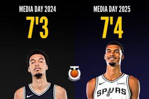 還在發(fā)育長高??文班亞馬目前身高近2米24 比去年同期高約3厘米