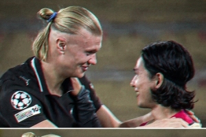 老隊(duì)友還好嗎？哈蘭德、南野拓實(shí)擁抱寒暄