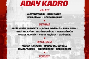 土耳其世預(yù)賽名單：恰爾汗奧盧、居勒爾、伊爾迪茲、烏尊在列