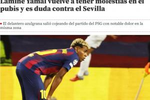 上輪剛復出！世體：亞馬爾恥骨再度出現嚴重不適，出戰(zhàn)塞維成疑