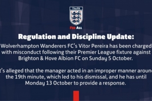 官方：狼隊(duì)主帥佩雷拉被指控行為不當(dāng)，需在10月13日前作出回應(yīng)