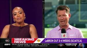 ESPN記者調(diào)侃詹姆斯“抹點(diǎn)軒尼詩治病”??光頭女主持哭笑不得
