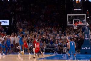 新科大滿貫MVP的能力??SGA單打阿門急停命中扳平比分拖進(jìn)加時(shí)！