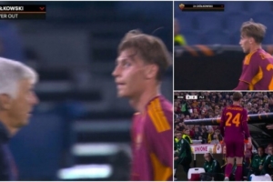 羅體：齊奧爾科夫斯基不滿只踢30分鐘就被換下，對(duì)首個(gè)丟球有責(zé)任