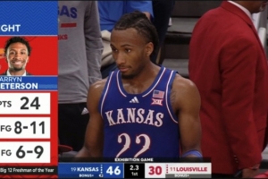 NCAA季前賽-明年?duì)钤獰衢T(mén)達(dá)林-彼得森半場(chǎng)11中8轟下24分 全場(chǎng)26分