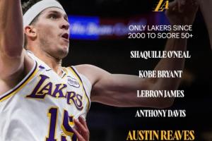 比肩鯊科詹眉！湖人官推再曬里夫斯50+：里夫斯加入精英俱樂(lè)部