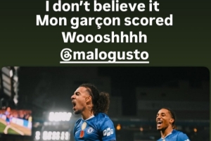 古斯托生涯處子球！科爾維爾社媒調(diào)侃：不敢信！我的男孩進(jìn)球了