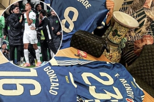 逼平皇馬后，阿爾瓦羅收集了82、貢薩洛、門迪和羅德里戈的球衣