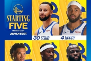 迎戰(zhàn)火箭！勇士今日首發(fā)：庫里、穆迪、理查德、巴特勒、追夢