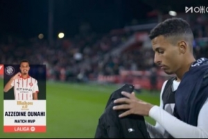 首開紀(jì)錄，官方：奧納西當(dāng)選赫羅納1-1皇馬全場(chǎng)最佳球員