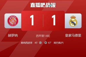 皇馬25次射門但未能取勝，是本賽季西甲未能取勝的比賽第二多
