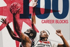 哈登成背景！奇才發(fā)庫(kù)利巴利生涯100帽海報(bào) 帽字母哥圖片卻是哈登