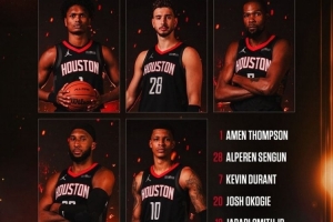 常規(guī)陣容！火箭今日首發(fā)：阿門、申京、杜蘭特、奧科吉、小史密斯