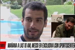 樂開懷！梅西采訪時(shí)看有頭發(fā)的瓜帥稱贊自己，笑容停不下來