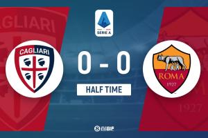 半場-羅馬0-0卡利亞里 埃斯波西托抽射造險(xiǎn)羅馬遭壓制僅1射正
