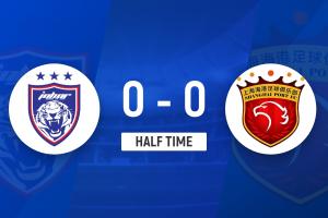 半場(chǎng)-加布里埃爾失單刀李圣龍染血陳威三度神撲 海港暫0-0柔佛