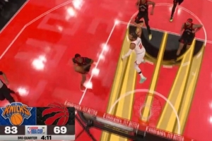 努力追！猛龍搶斷反擊&沃爾特扣籃打停尼克斯 布倫森起跳稍顯喜感