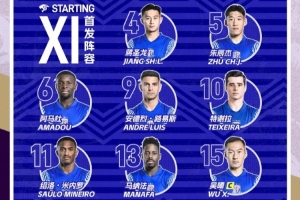 2025/26 亞冠精英聯(lián)賽第6輪：廣島三箭vs上海申花，首發(fā)名單