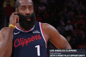 絕活！哈登本賽季已經(jīng)10次打成3+1 領(lǐng)跑全聯(lián)盟