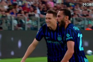 神了！恰爾汗奧盧胸部停球凌空抽射世界波 ，國(guó)米2-2扳平尤文