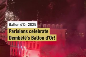 登貝萊榮獲2025年金球獎！巴黎球迷放煙花慶祝！
