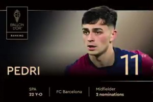 2025年金球獎(jiǎng)排名第11位！ 佩德里，第二次獲得提名