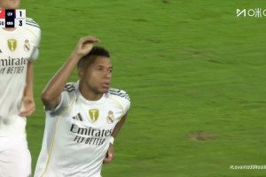 皇馬3-1領(lǐng)先萊萬特！姆巴佩造點，親自主罰勺子點球打進