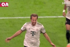 凱恩拜仁生涯100球！迪亞斯禁區(qū)內(nèi)突破分球，凱恩推射破門雙響！