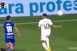 可惜了！羅德里戈送妙傳！姆巴佩單刀球打門被撲出！