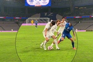 現(xiàn)場申花球迷實拍配文：裁判你瞎還是我瞎！這不是點球？？？