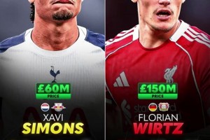 西蒙斯和維爾茨在德甲與英超的數(shù)據(jù)對比??