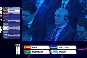 世界杯抽簽H組：西班牙、佛得角、沙特、烏拉圭！