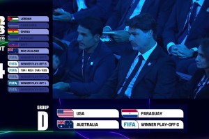 世界杯抽簽D組：東道主美國(guó)、巴拉圭、澳大利亞、歐洲區(qū)附加賽C！