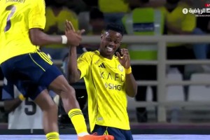 利雅得勝利3-2阿布扎比統(tǒng)一 勝利戰(zhàn)術角球傳中卡馬拉門前補射破門